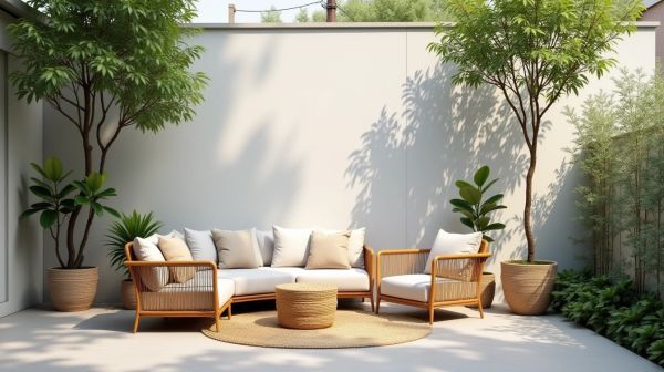Mobilier d'extérieur pour petite terrasse sans surcharge